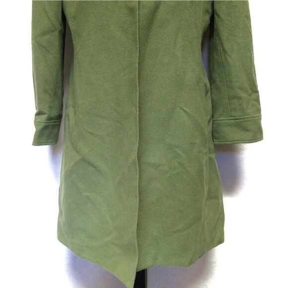 TAHARI Arthur Levine Wool Olive Green Trench Coat - Picture 3 of 8